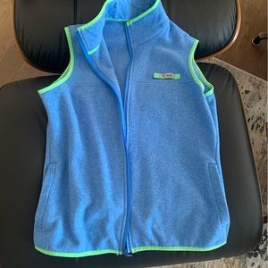 Columbia PFG Fleece Fishing Vest Pink Blue Womens Size Small